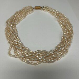 Multistrand freshwater pearl necklace